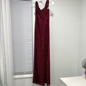 Burgundy Sequin Dress